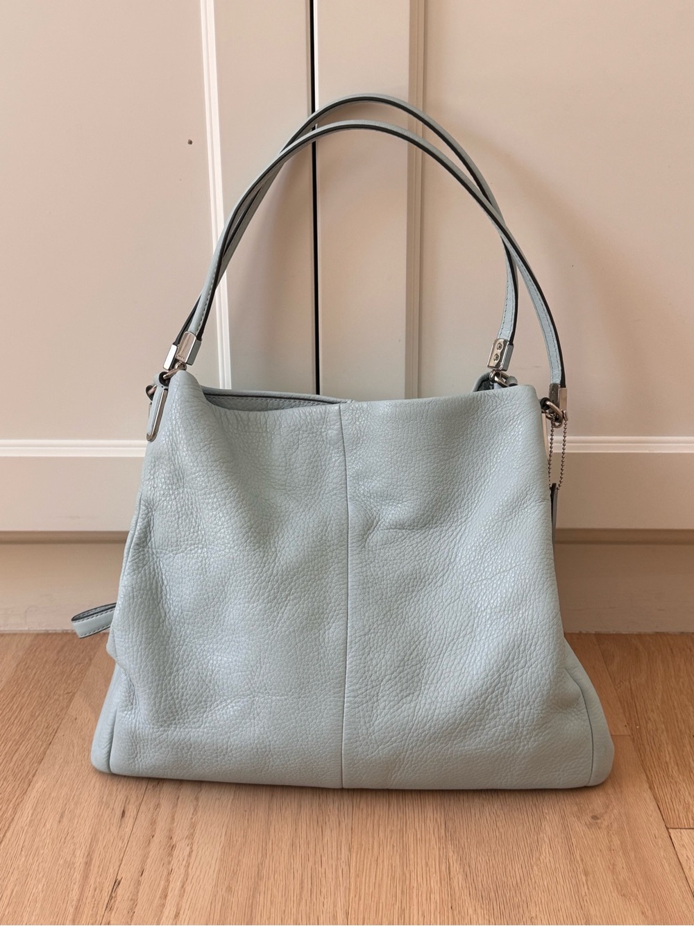 Coach Phoebe Madison hobo shoulder bag handbag light baby blue leather 26224